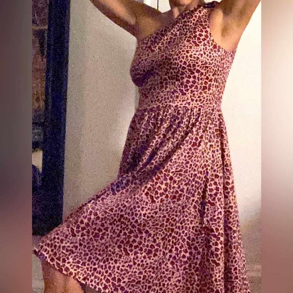 Pink leopard swing dress